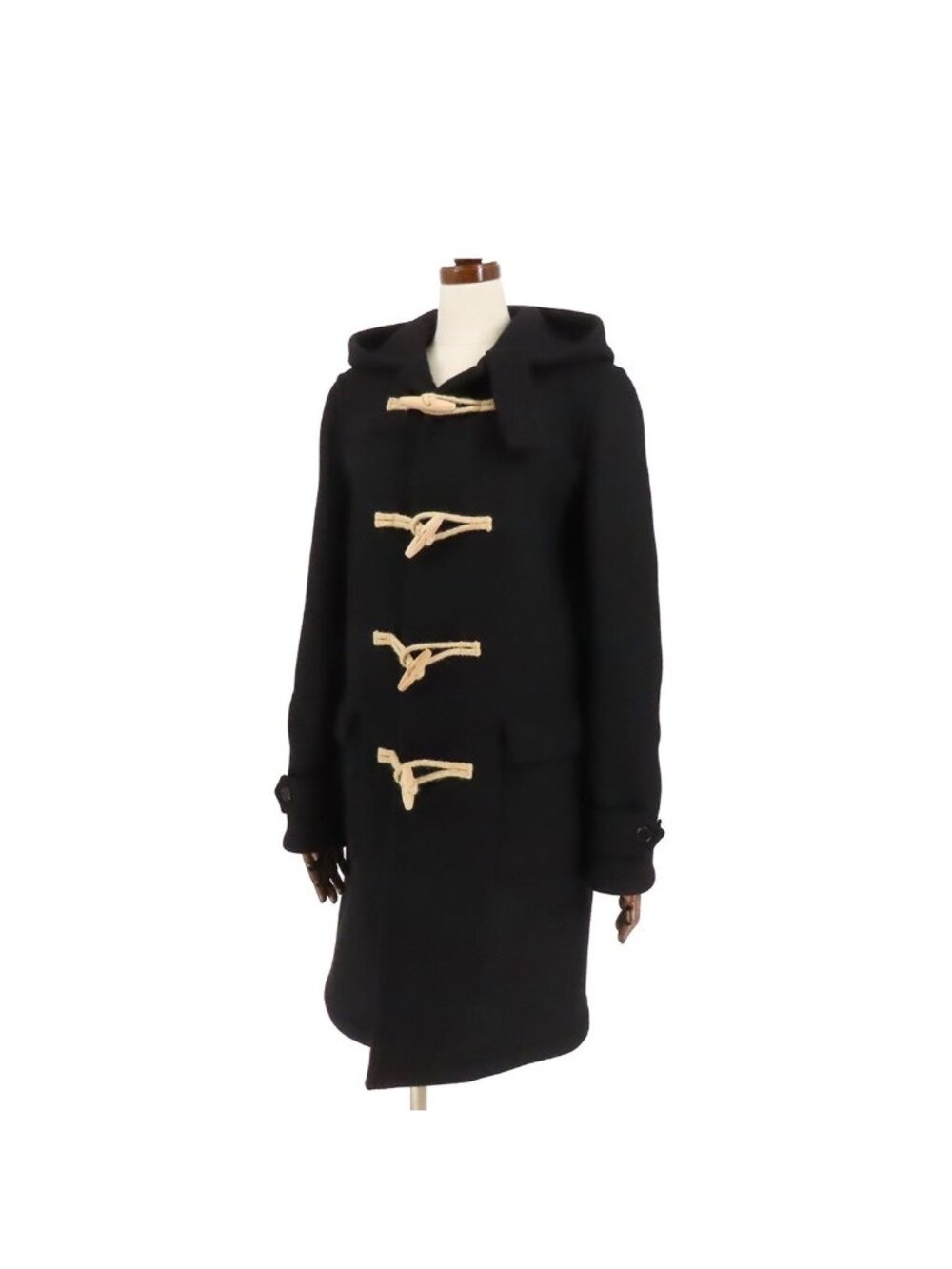 Saint Laurent Duffle Coat Black Wool Cotton Rayon Hedi Slimane Era 36